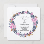 Floral Wreath Wedding Kaart (Voorkant)