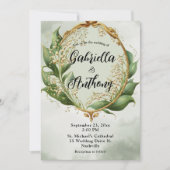 Floral Wreath Wedding Lillies of the Valley Kaart (Voorkant)