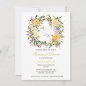 Floral Wreath Wedding Rehearsal Dinner Uitnodiging (Voorkant)