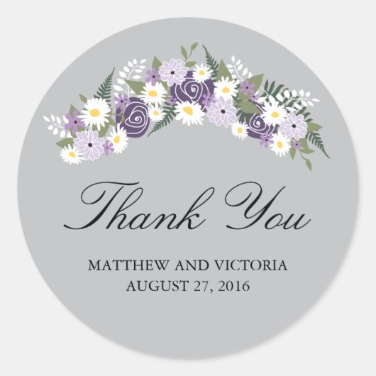 Floral Wreath Wedding Ronde Sticker (Voorkant)
