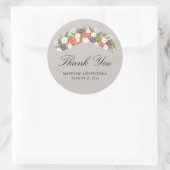 Floral Wreath Wedding Ronde Sticker (Tas)