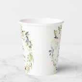 Floral Wreath Wedding White Waterverf Papieren Bekers (Rechts)