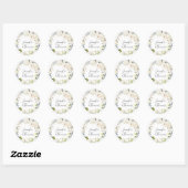 Floral Wreath Wedding White Waterverf Ronde Sticker (Vel)