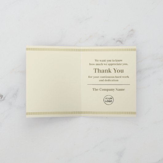  Floral Wreath, werknemer Hartelijk dank Bedankkaart (Binnen)