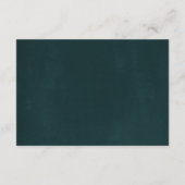 Floral Wreath White Black Emerald Copper Wedding RSVP Kaartje (Achterkant)