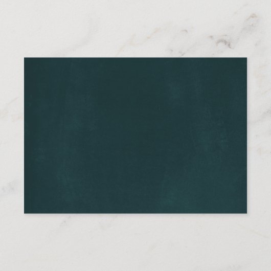 Floral Wreath White Black Emerald Gold Wedding RSVP Kaartje (Achterkant)