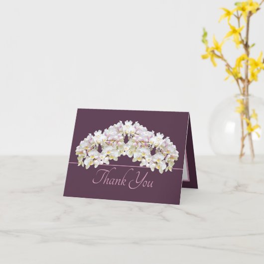Floral Wreath White Orchids Chic Floral Thank You Kaart (Gele Bloem)
