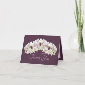 Floral Wreath White Orchids Chic Floral Thank You Kaart (Voorkant)