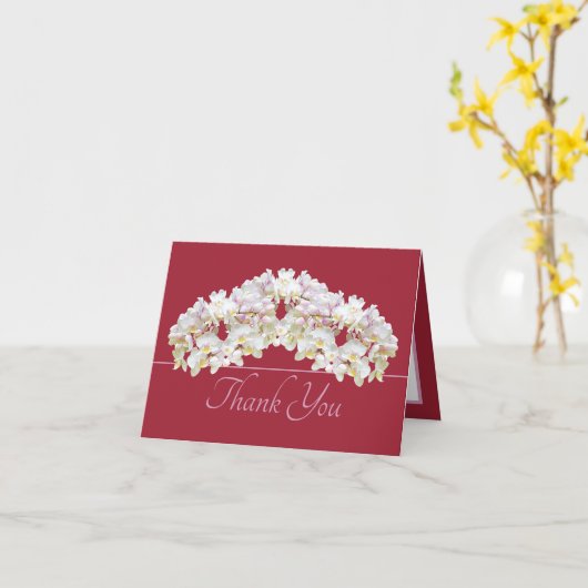 Floral Wreath White Orchids Chic Floral Thank You Kaart (Gele Bloem)