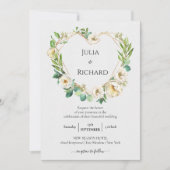 Floral Wreath | Witte pony bruiloft Kaart (Voorkant)