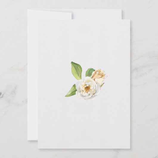 Floral Wreath | Witte pony bruiloft Kaart (Achterkant)