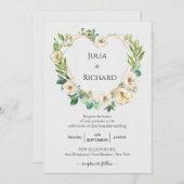 Floral Wreath | Witte pony bruiloft Kaart (Voorkant / Achterkant)