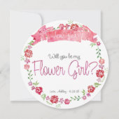 Floral Wreath word je mijn Bloemenmeisje Kaart (Voorkant)