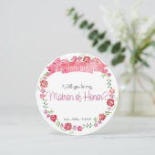Floral Wreath word jij mijn matron van eer Kaart (Staand voorkant)