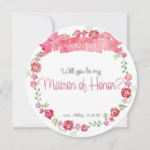 Floral Wreath word jij mijn matron van eer Kaart (Voorkant)