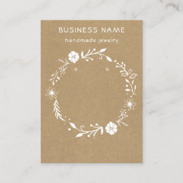 Floral Wreating Long Earring Kraft Display Kaart Visitekaartje