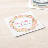 Floral Wreator Baby shower Onderzetters (Schuin)