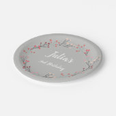 Floral Wreator  Birthday Paper Borden Papieren Bordje (Gekanteld)