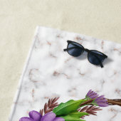 Floral Wreator Initiaal Letter Monogram Name Marbl Strandlaken (In situ)