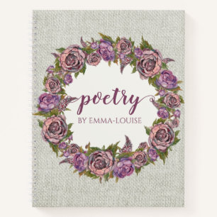 Floral Wreator Personalized Poetry Notitieboek