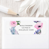 Floral Wreator Waterverf Elegant Vrijgezellenfeest Etiket (Insitu)