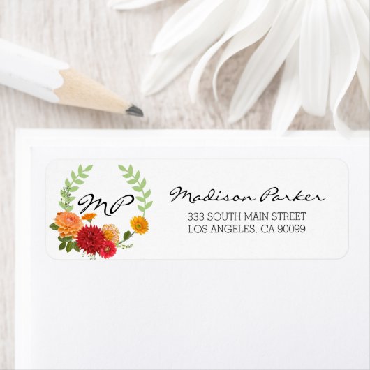 Floral WreatReturn Address Label (Insitu)