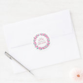 Floral Wreatroze Green Bookplate Sticker (Envelop)
