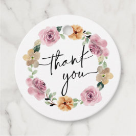 Floral Wreatscript Bedankt Bedankjes Labels