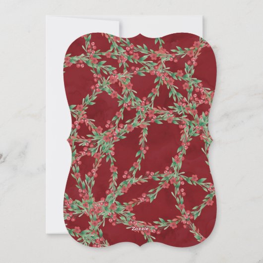 Floral Wreatscripting kerstfotokaart Feestdagenkaart (Achterkant)