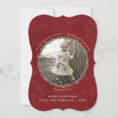 Floral Wreatscripting kerstfotokaart Feestdagenkaart (Voorkant)