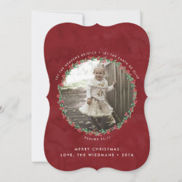 Floral Wreatscripting kerstfotokaart Feestdagenkaart