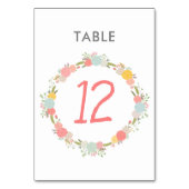 Floral Wreattable Number Kaart (Achterkant)