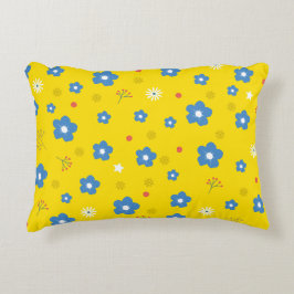 Floral Yellow Accent Pillow Kussen