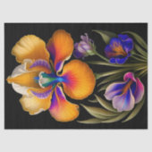 Floral Yellow Blue Botanical Illustratie Large Tissuepapier (Voorkant)