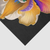 Floral Yellow Blue Botanical Illustratie Tissuepapier (Detail)