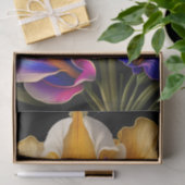 Floral Yellow Blue Botanical Illustratie Tissuepapier (Geschenk)