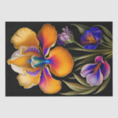 Floral Yellow Blue Botanical Illustratie Tissuepapier (Voorkant)