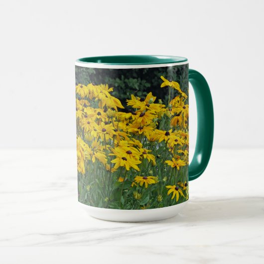 Floral Yellow Daisies Garden Foto Mok (Voorkant rechts)