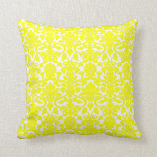  Floral Yellow Damask Seal Pillow Kussen