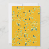Floral Yellow en Gray Minimony Wedding Kaart (Achterkant)