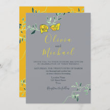 Floral Yellow en Gray Minimony Wedding