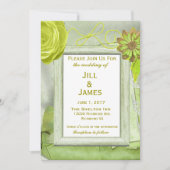 Floral Yellow en Green Wedding Kaart (Voorkant)