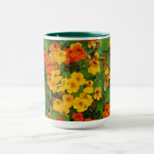 Floral Yellow en Oranje Nasturtiums Foto Mok (Midden)