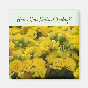 Floral Yellow Flower Foto Cheerful Friendship Magneet
