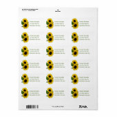 Floral Yellow Flower Spring Autumn Herfst Sunflowe Etiket (Full Sheet)