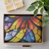 Floral Yellow Glas in lood, debetpapier Tissuepapier (Geschenk)