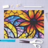 Floral Yellow Glas in lood, debetpapier Tissuepapier (Craft)