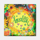  Floral Yellow Inspirerende Inspirivity Magnet (Voorkant)