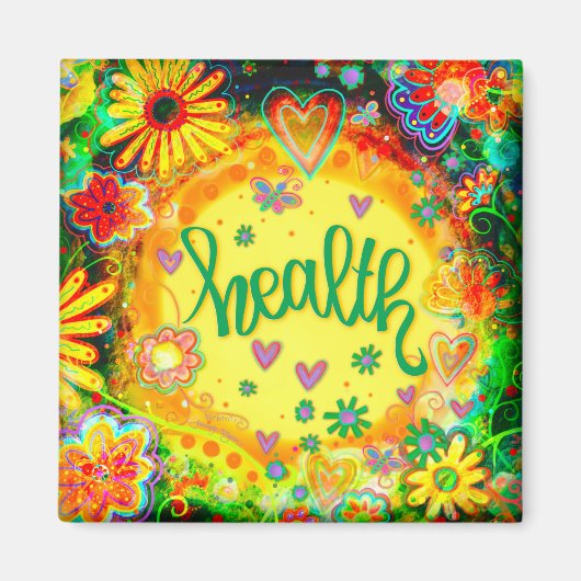  Floral Yellow Inspirerende Inspirivity Magnet (Voorkant)
