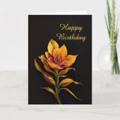 Floral Yellow Iris Painting Birthday Kaart (Voorkant)